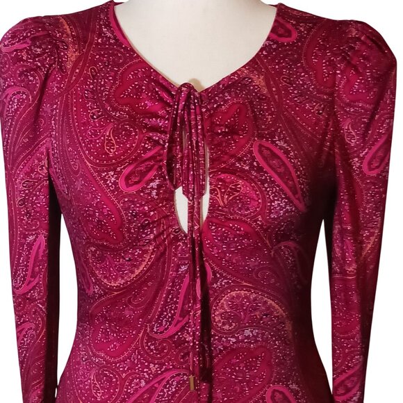 NEW Rachel Rachel Roy Womens Printed Above‎ Knee Mini Dress Berry Paisley Size M - Picture 6 of 16